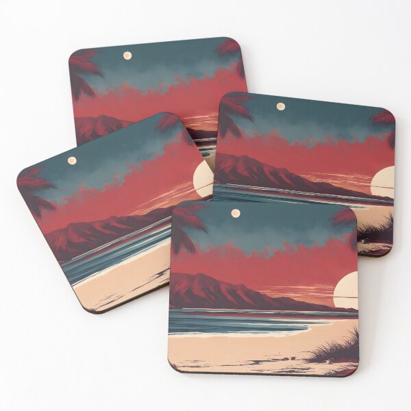 Item preview, Sunset Serenity: Retro Beach Reverie designed and sold by ZipperDragon88.