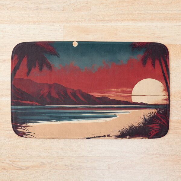 Item preview, Sunset Serenity: Retro Beach Reverie designed and sold by ZipperDragon88.