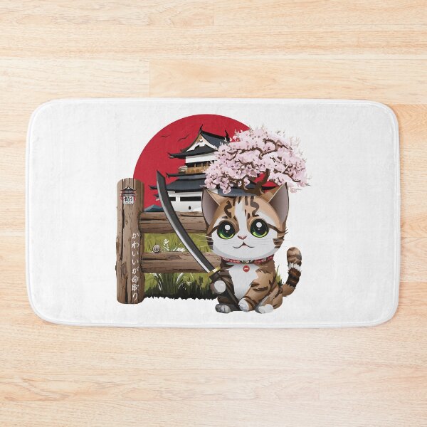 Item preview, Cute but Deadly Japanese Cat Azuki Among Blossoms designed and sold by HevsanDesign.