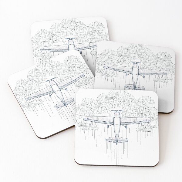 Item preview, Adventure Awaits - Classic Propeller Plane Over Clouds Line Art designed and sold by MnDShirts.