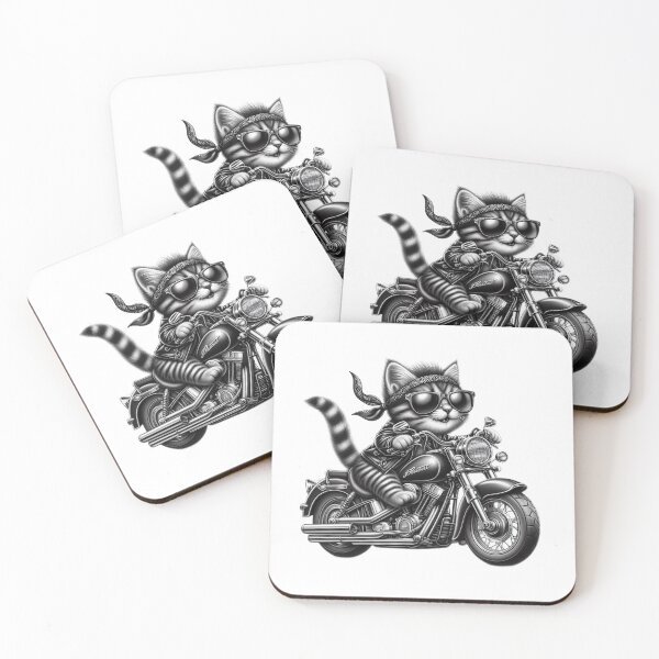 Item preview, Rocker kitten on motorcycle designed and sold by SommeryLaser.