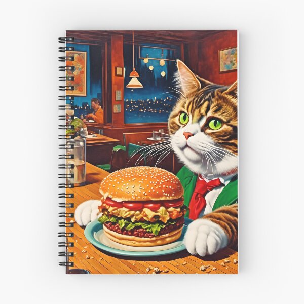 Item preview, Cat with a Giant Cheeseburger designed and sold by Angelandspot.