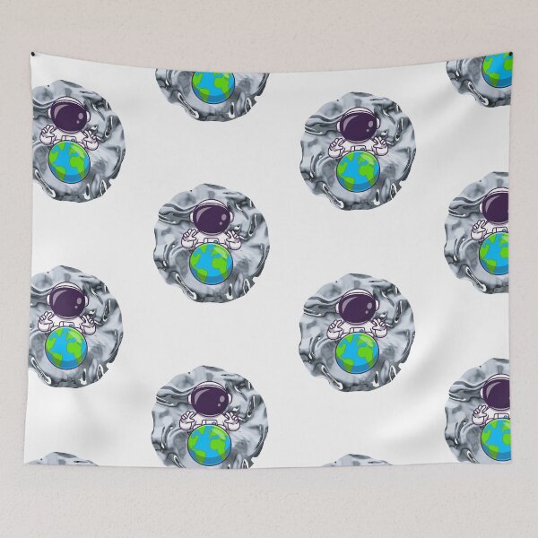 Item preview, Astronaut holding the world metallic background designed and sold by P3113creates.