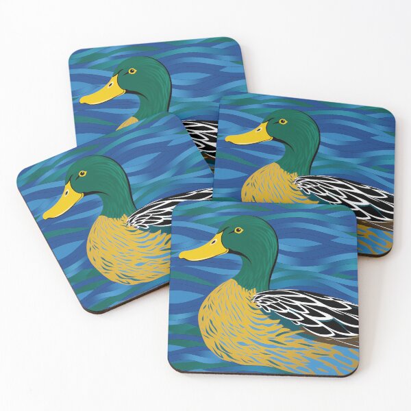 Item preview, Green Yellow Duck in Water designed and sold by EnchantArtCo.