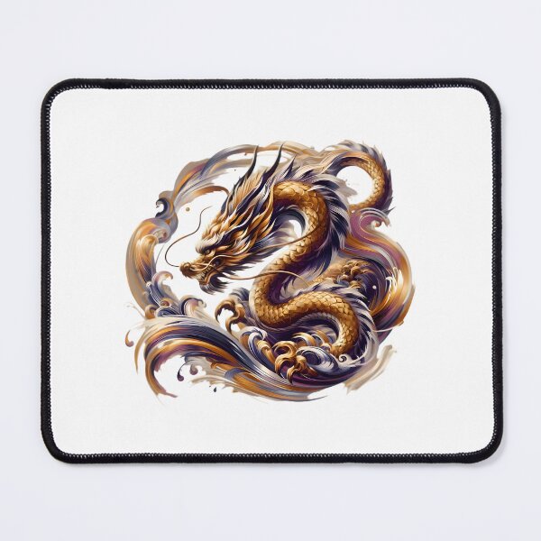 Item preview, Golden Wood Dragon Brushwork designed and sold by AI-Only Creations.