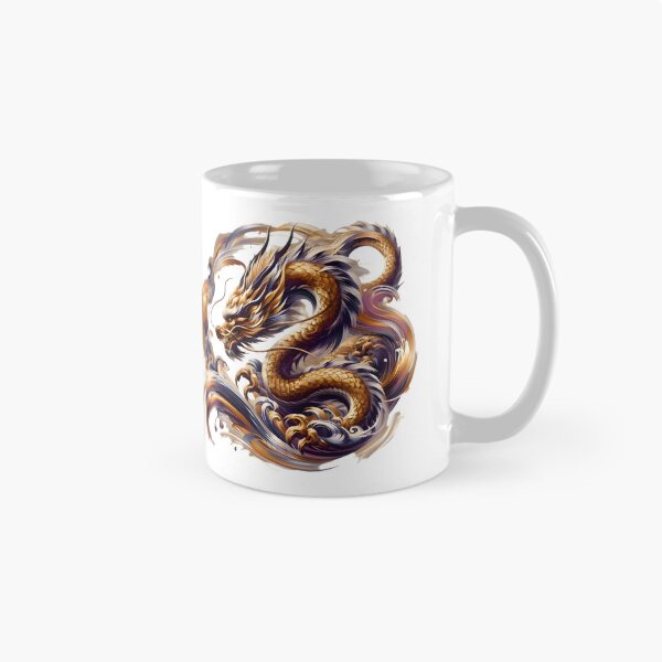 Item preview, Golden Wood Dragon Brushwork designed and sold by AI-Only Creations.