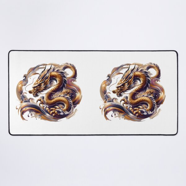 Item preview, Golden Wood Dragon Brushwork designed and sold by AI-Only Creations.