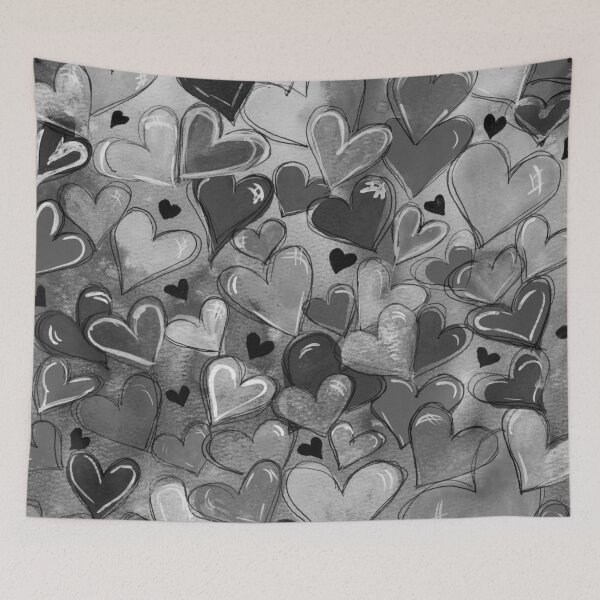 Item preview, Hearts Colliding in Shades of Grey! designed and sold by Ivy Uttaro.