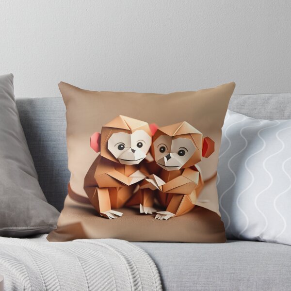 Item preview, Origami Art - Cuddly Companions: Two Adorable Monkeys Embracing designed and sold by ArtfulFolds.