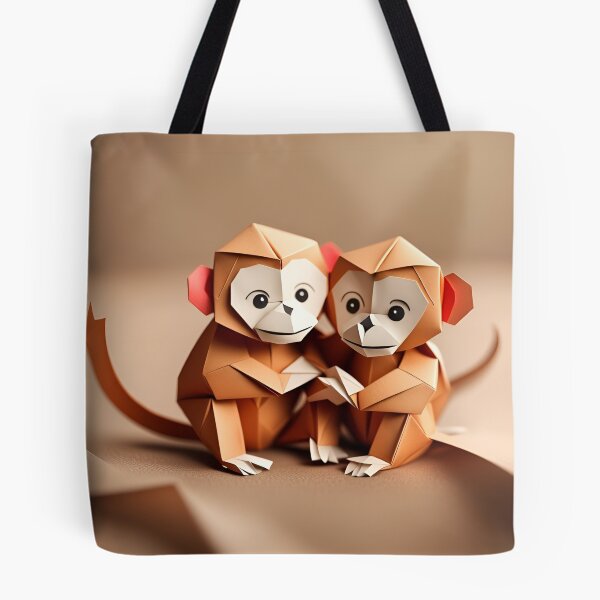 Item preview, Origami Art - Cuddly Companions: Two Adorable Monkeys Embracing designed and sold by ArtfulFolds.