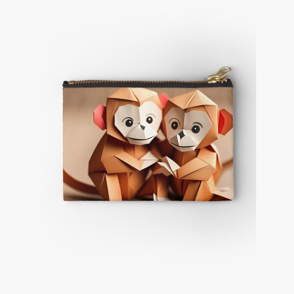 Item preview, Origami Art - Cuddly Companions: Two Adorable Monkeys Embracing designed and sold by ArtfulFolds.