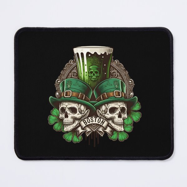 Item preview, St. Patrick's Day Boston Irish Skulls, Shamrocks, and Green Beer designed and sold by WigOutlet.