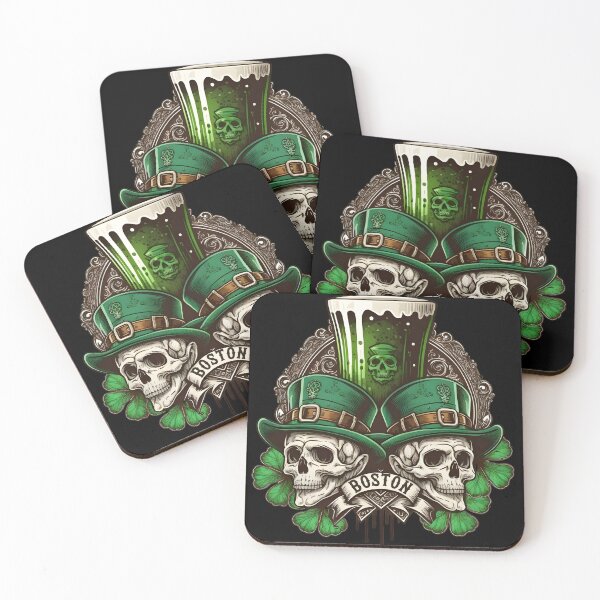 Item preview, St. Patrick's Day Boston Irish Skulls, Shamrocks, and Green Beer designed and sold by WigOutlet.