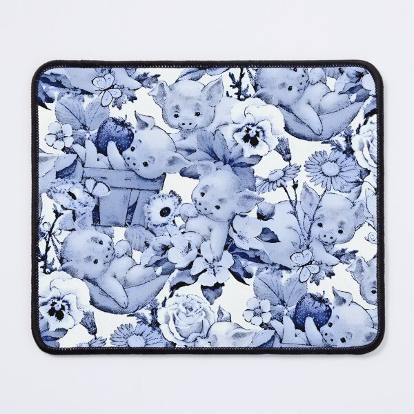 Item preview, Happy piglets time, blue and white porcelain design designed and sold by SophieClimaArt.