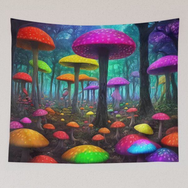 Item preview, Trippy Mushroom Forest  designed and sold by treatsntrinkets.