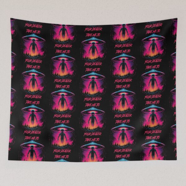 Item preview, Take me to your dealer - synthwave cyberpunk designed and sold by GlitchGrotesque.