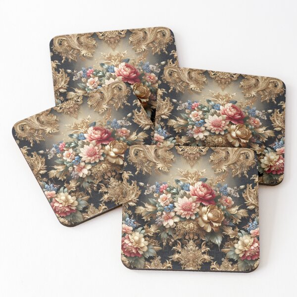 Item preview, Luxury gilt edged maximalist flower design, with contrast  designed and sold by Inkstorm-London.