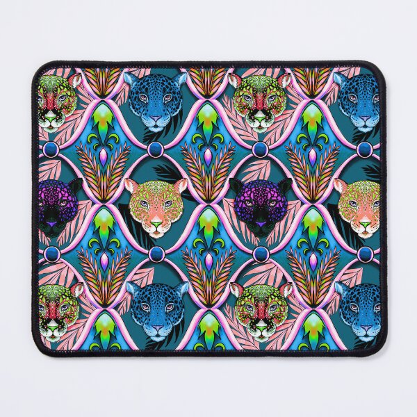 Item preview, Neon jaguar jungle ogee  designed and sold by beesocks.