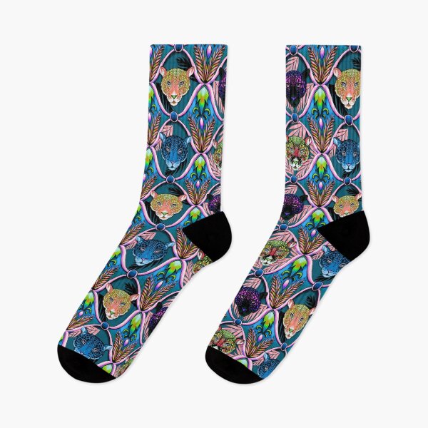 Item preview, Neon jaguar jungle ogee  designed and sold by beesocks.