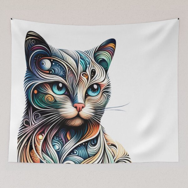 Item preview, Abstract Feline Artistry designed and sold by Shams-Studio.