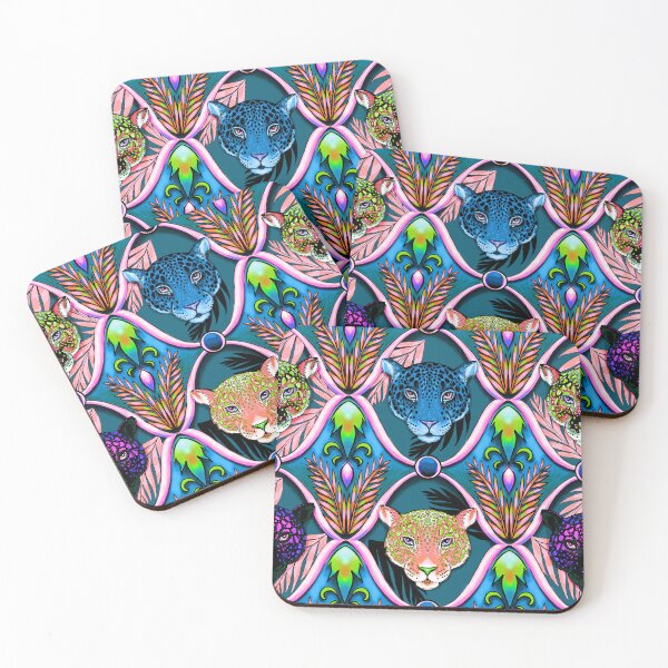 Item preview, Neon jaguar jungle ogee  designed and sold by beesocks.