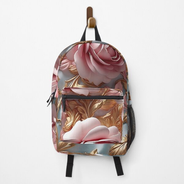 Item preview, Sequin roses on pastel blue baroque silk designed and sold by Khala.