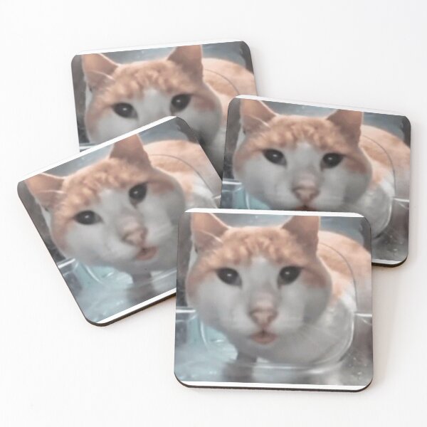 Item preview, Cat eating Looking up Mr. Fresh Sideeye Stare meme designed and sold by dreikk.