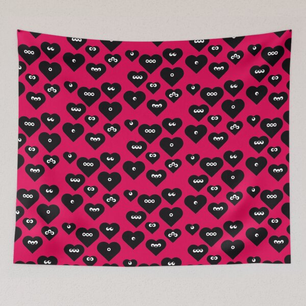 Item preview, Monster Hearts in Black (Hot Pink) designed and sold by BLAAAAASK.