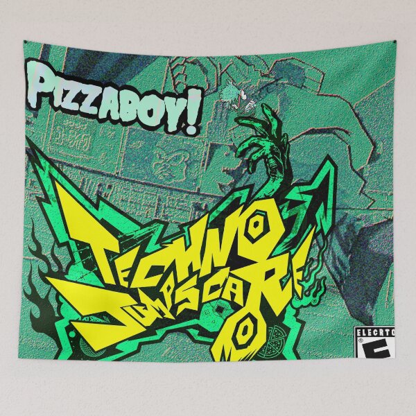 Item preview, Techno Jumpscare Jet Set Radio Logo Green designed and sold by Pizzaboy! Merch Store.