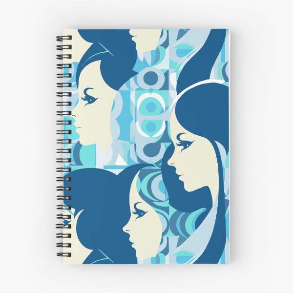 Aperçu de l'œuvre Shades of Blue Contemporary Retro Disco women fabric designs créée et vendue par Andimoot.