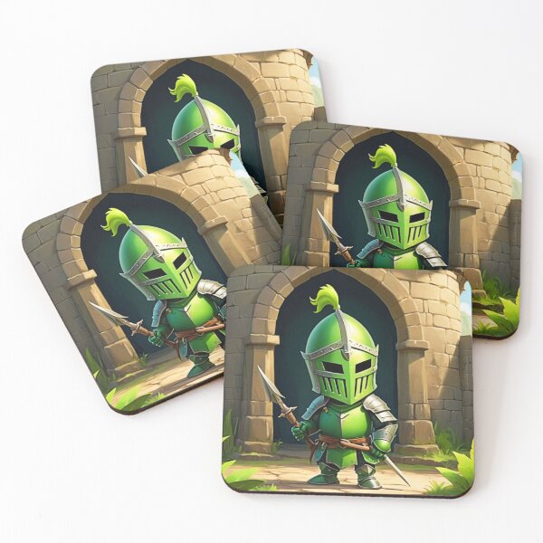 Item preview, Cartoon cute little funny green knight designed and sold by designJasmin.