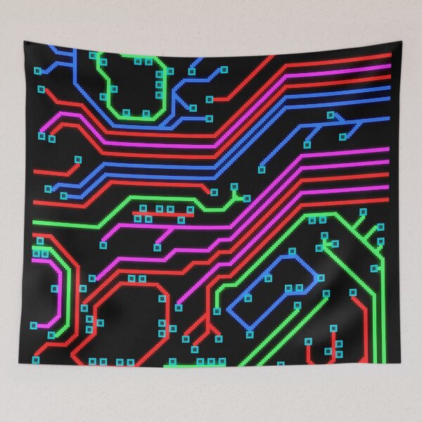 Item preview, Voxel Printed Circuit Board Neon designed and sold by PotatoVonEpicus.