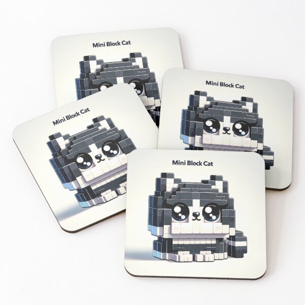Item preview, Persian Cat Cute Cartoon Mini Block Black And White. designed and sold by clecticuk.