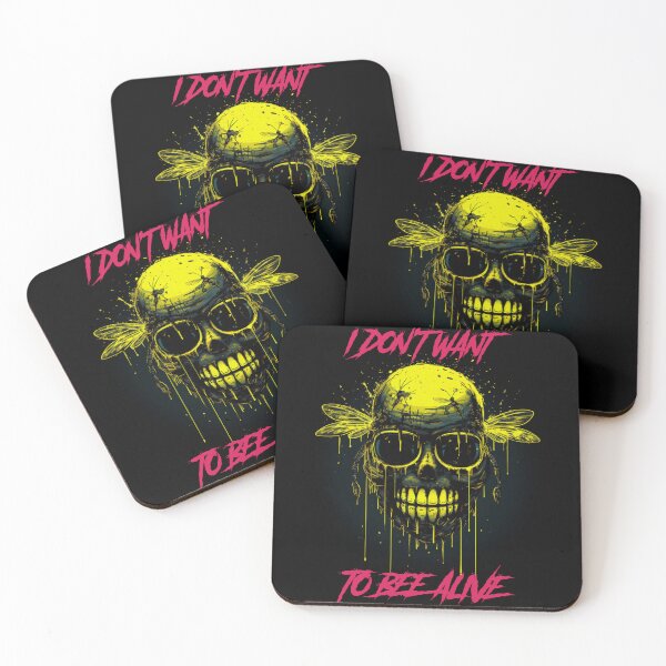 Item preview, I don’t want to bee alive - synthwave cyberpunk designed and sold by GlitchGrotesque.