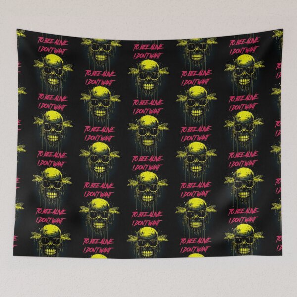 Item preview, I don’t want to bee alive - synthwave cyberpunk designed and sold by GlitchGrotesque.