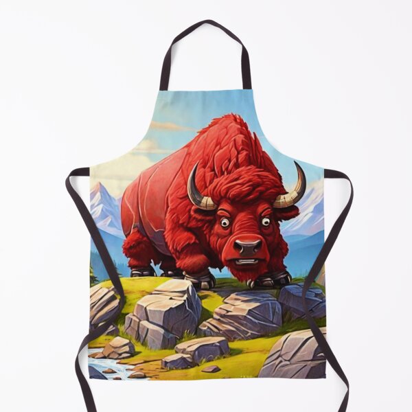 Item preview, Cartoon big red bison designed and sold by designJasmin.