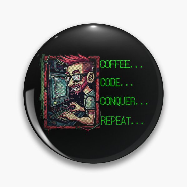 Item preview, Programador repetidor Coffee Code Conquer designed and sold by ReachForArt.