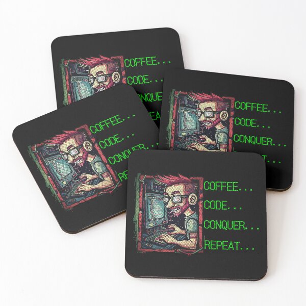 Item preview, Programador repetidor Coffee Code Conquer designed and sold by ReachForArt.