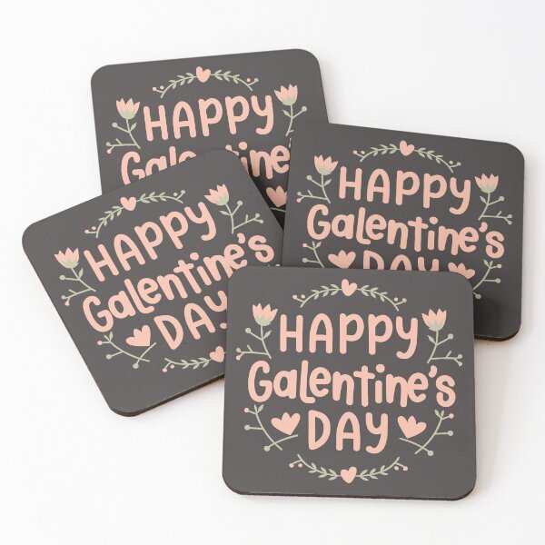 Item preview, Happy Galentines Day floral design in pastel pink designed and sold by EmeraldeaArt.