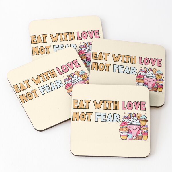 Item preview, Eat with love, not fear. Eating disorders quote designed and sold by Abstractionaly.
