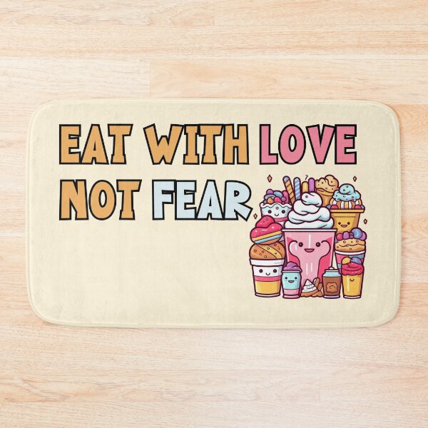 Item preview, Eat with love, not fear. Eating disorders quote designed and sold by Abstractionaly.