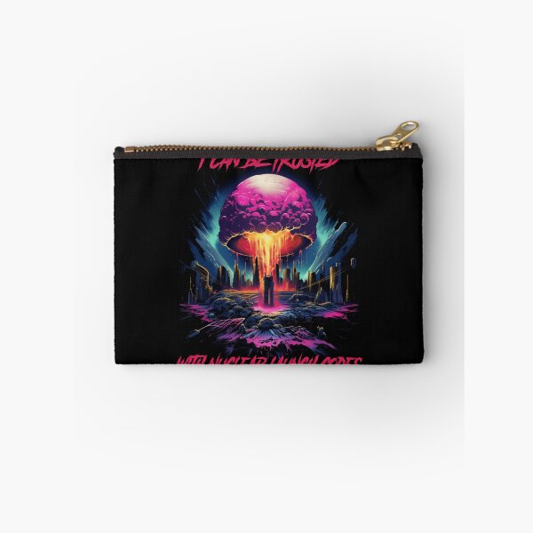 Item preview, I can be trusted with nuclear launch codes - synthwave cyberpunk designed and sold by GlitchGrotesque.