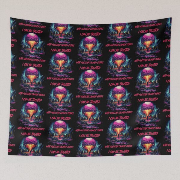 Item preview, I can be trusted with nuclear launch codes - synthwave cyberpunk designed and sold by GlitchGrotesque.
