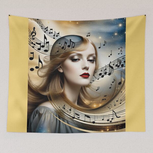Artikelvorschau, Music wavy musical lines with musical notes entworfen und verkauft von filusattila.