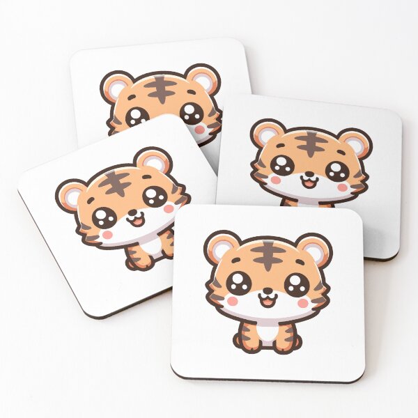 Item preview, Kawaii Smiling Tiger designed and sold by Rokoyo Prints.