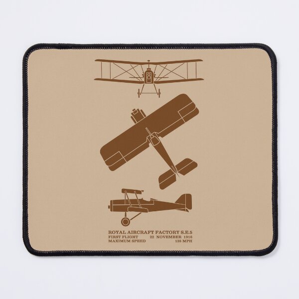Item preview, Royal Aircraft Factory S.E.5 British WW1 Biplane Silhouette Infographic Diagrams designed and sold by MilitaryMart.