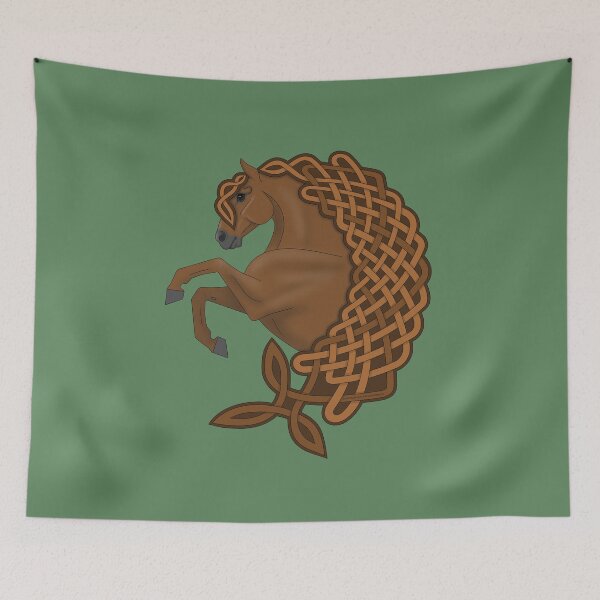Item preview, Chestnut Andalusian Horse with Celtic Knotwork Mane designed and sold by DappledMoon.