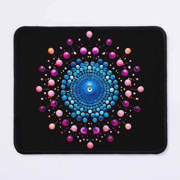 Item preview, Striking Blue and Pink Dot Mandala designed and sold by stainedglass101.