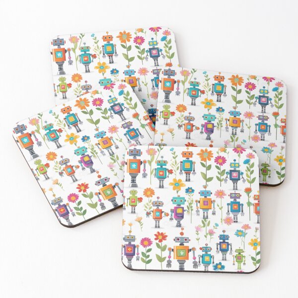 Item preview, Robots and Flowers designed and sold by artcreatedbybill.