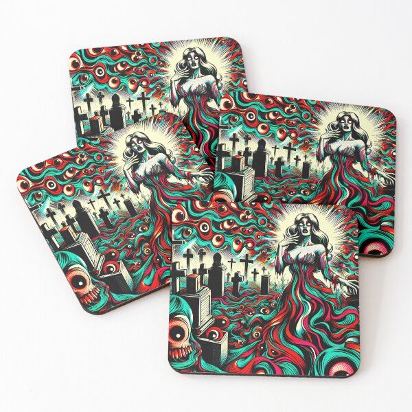 Item preview, Trippy Cosmic Psychedelic Cemetery Ghost designed and sold by AIPixelMaster.